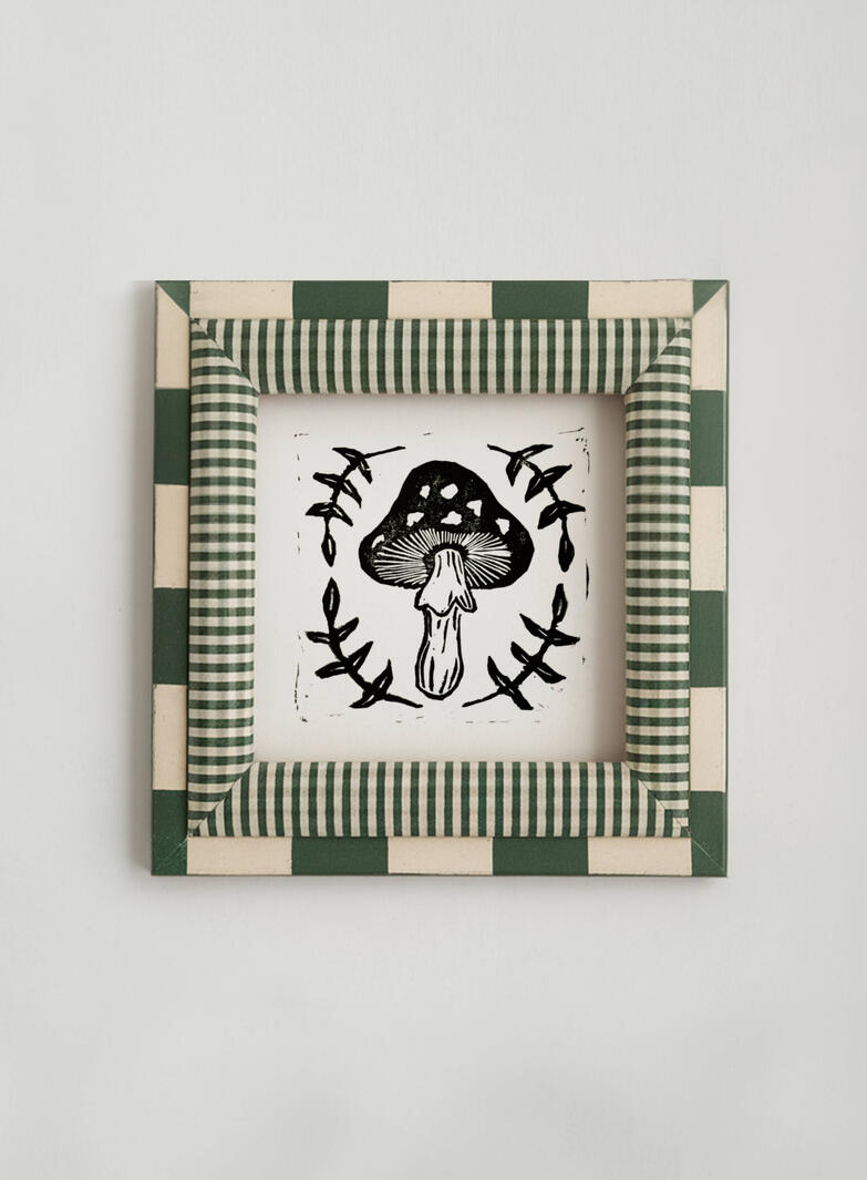 Circle of Spores Linocut Print $12 USD